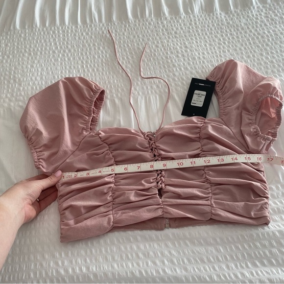NWT Fashion Nova pink off the shoulder corset crop top size large - Picture 9 of 11